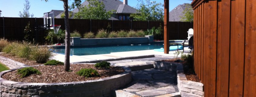 pool landscape & arbor